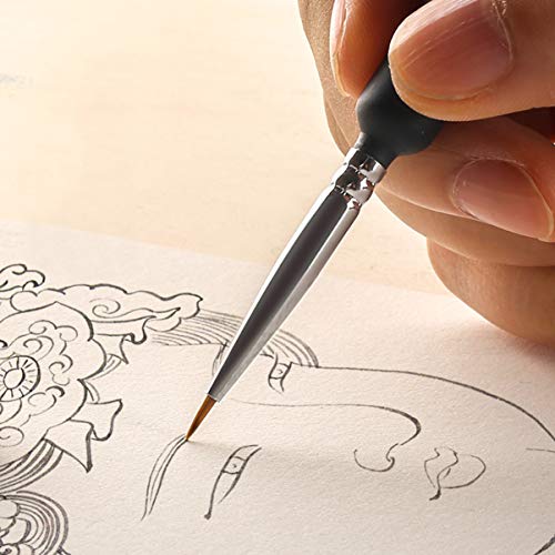 TOYANDONA Juego de Cepillos para El Cabello de Lobo de 3 Piezas Miniaturas de Pintura de Arte en Detalle Pinceles de Pintura de Aceite de Acuarela Acrílica (000 + 00 + 0)