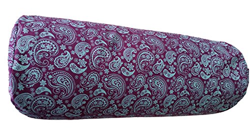 tvamm Lifestyle Yoga Bolster – 65 x 22 cm Nuevo Diseño 2018, Yin Yoga, rucken, – Cojín de meditación con carcasa rígida relleno de alforfón, Indra