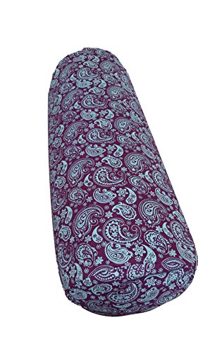 tvamm Lifestyle Yoga Bolster – 65 x 22 cm Nuevo Diseño 2018, Yin Yoga, rucken, – Cojín de meditación con carcasa rígida relleno de alforfón, Indra