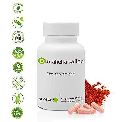 VITAMINA A * Retinol * 100% natural * Apta para VEGANOS * Procedente de la alga Dunaliella Salina * 16mg titulada al 30% en beta-caroteno * Calidad controlada por certificado de análisis