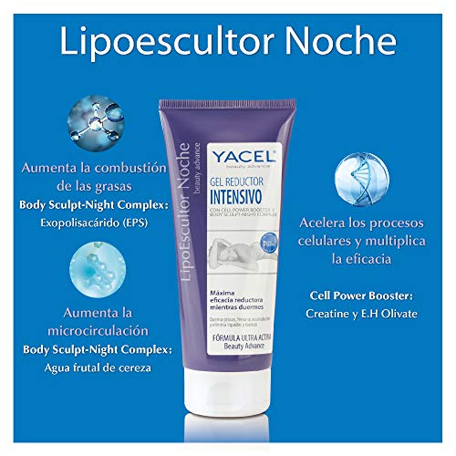 YACEL LIPOESCULTOR NOCHE | Gel Reductor Intensivo | Máxima Eficacia Reductora Mientras Duermes | 200 ml.