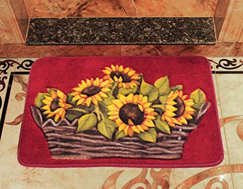 Zowred Vaporizador De Alfombras Baño De Estilo Europeo Baño Antideslizante Alfombra De Puerta Dormitorio Entrada De Estudio Alfombra De Diseñador De Girasol Hyococ (Size : 50 * 80cm)