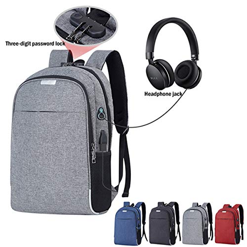 ZssmGood Mochila Mochila Portátil Mochila USB Backbag Viaje Daypacks Masculino Vacante Escolar Mochila Robo Mochila, Negro