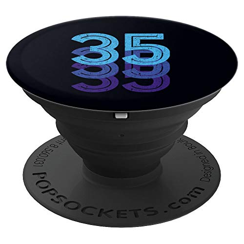 35 Número de la Suerte 35 años Edad de Cumpleaños Equipo Dep PopSockets Agarre y Soporte para Teléfonos y Tabletas