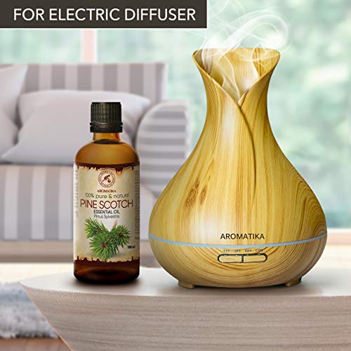 Aceite Esencial de Pino Escocés 100ml - Pinus Sylvestris - Austria - 100% Puro & Natural - Mejor para Aromaterapia - Relájese - para la Belleza - Difusor - SPA - Pine Scotch Essential Oil