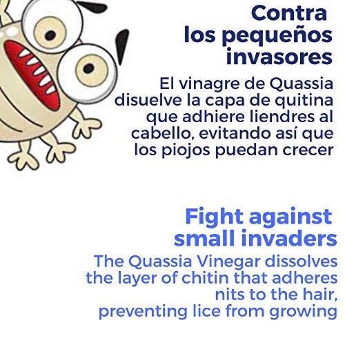 Acondicionador en Spray Preventivo Antipiojos con Vinagre de Quassia y Frutal 300 ml - Impide que los piojos se adhieran al pelo - Desenreda y da Brillo - Apto Cuero Cabelludo Sensible - Farmacéutico