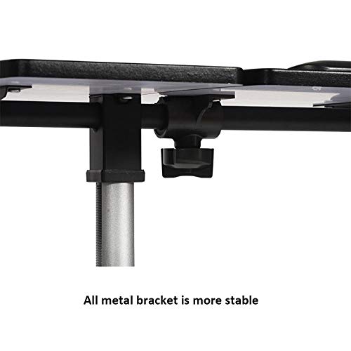 Aleación De Aluminio Mesa Plegable De Pared con Panel De Roble Amarillo,Altura Ajustable, Ruedas Bloqueables, Plegable,Bandeja Antideslizante para Cama Sofá Hospital Lectura Comer