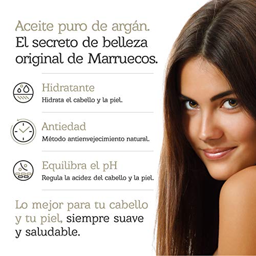 AMARIZIA Aceite de Argán Puro de Marruecos / 100% Orgánico y prensado en frío/Vegano y Cruelty-Free/Hidratante para el pelo, para la piel, cara, barba y uñas/Antiedad y antiarrugas.