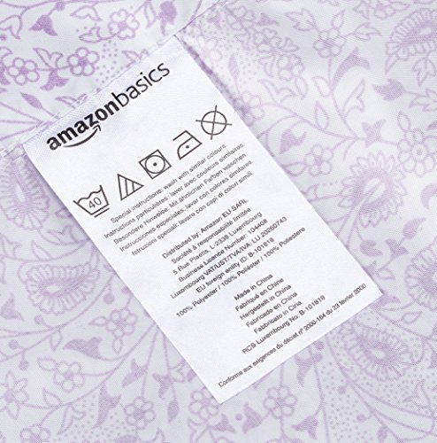 AmazonBasics - Funda de almohada de microfibra, 2 unidades, 50 x 80 cm - Lavanda Paisley