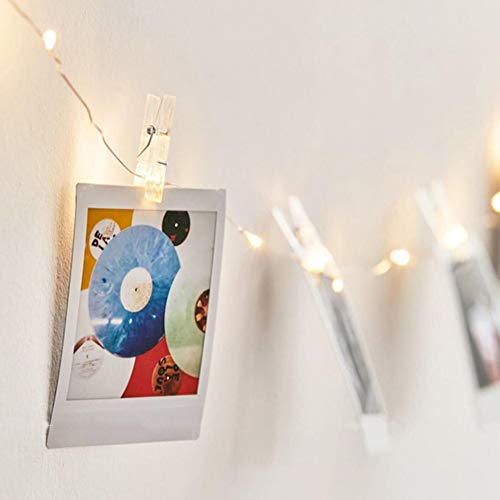 Anpro Clip de Cadena Luces LED Foto, 5M 50 LED,Tira de LUZ,Guirnaldas Luminosas para Decorar Pared,Fiesta,Boda,Habitación