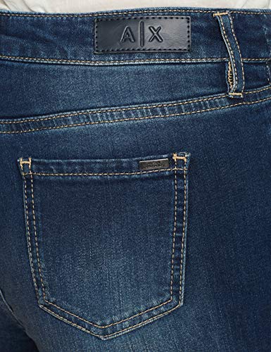 Armani Exchange 9,5 Ounces Stretch Mid Wash Vaqueros Skinny, Azul (Indigo Denim 1500), 40/L30 (Talla del Fabricante: 26) para Mujer