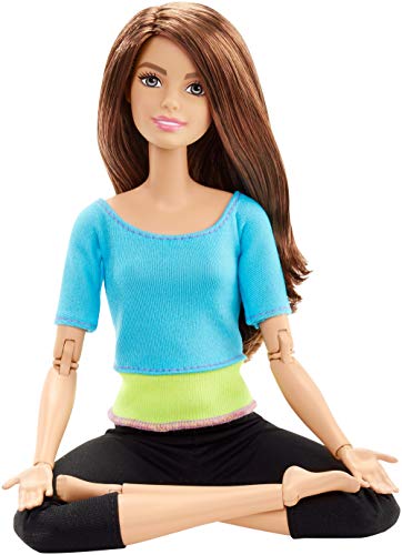 Barbie Fashionista Made to Move, Muñeca articulada top color azul, juguete +3 años (Mattel DJY08)