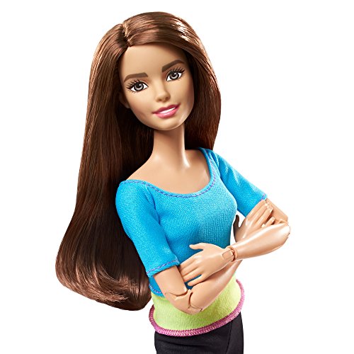 Barbie Fashionista Made to Move, Muñeca articulada top color azul, juguete +3 años (Mattel DJY08)