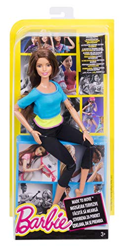 Barbie Fashionista Made to Move, Muñeca articulada top color azul, juguete +3 años (Mattel DJY08)