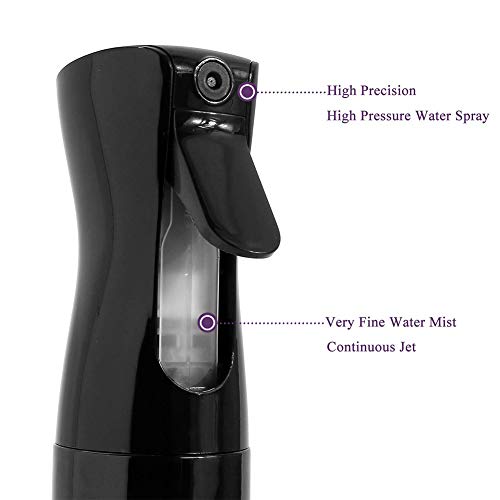 Beito Botella De Spray 1PC Agua Botella Spray ContinúA Botella De Aerosol Recargable Niebla Fina Botella De Gatillo VacíO Para El Peinado, Plantas De Riego, Animales De Ducha (Negro)