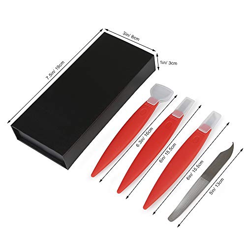 BEZOX Cortacallos de Acero Inoxidable - Rascador de Callos profesional/Cuchillo de pedicura de manicura para cuidados de pedicura Pedicure de callos de maíz Removedor de Durezas (Rojo)