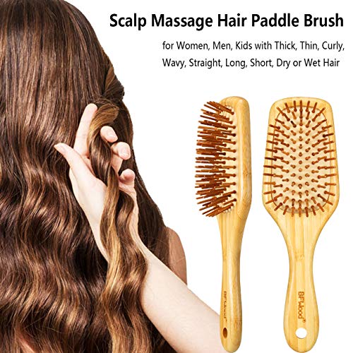 BFWood Cepillo de Pelo bambú Masaje - Mango Grande