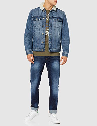 BLEND 20708668 Chaqueta Vaquera, Azul (Denim Middle Blue 76201), M para Hombre