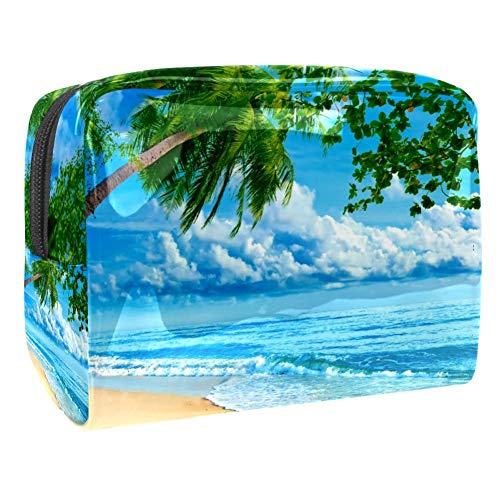 Bolsa de Lavar Playa de Surf Coconut Tree Bolso de Tocador Hombre Neceseres para Maquillaje PVC Bolsa de Cosméticos Impermeable Bolsa de Lavado Viaje 18.5x7.5x13cm