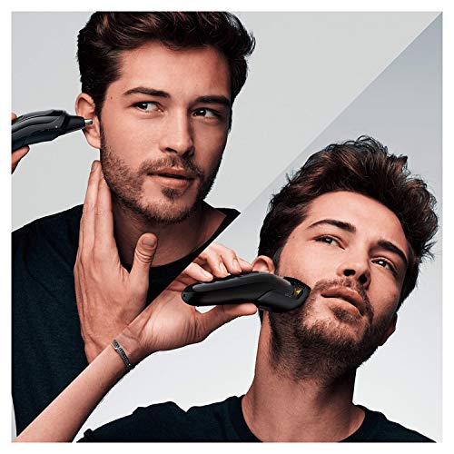 Braun Recortadora MGK3221 6 en 1, Máquina recortadora de barba, cortapelos, recortadora facial, para nariz y orejas para hombre, color verde eléctrico