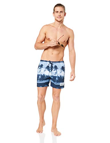 CALVIN KLEIN Men - Printed blue swim shorts - Size M