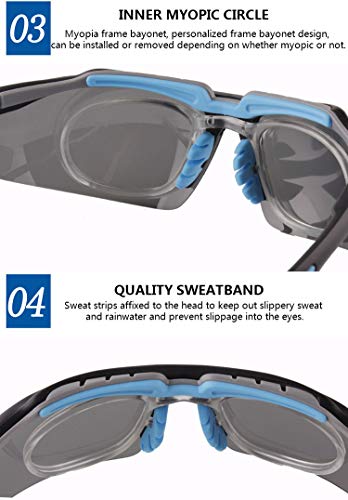 COCKE Gafas De Ciclismo Polarizadas, Gafas De Sol para Hombres Y Mujeres, Lentes De Protección UV, Gafas De Bicicleta, con Correas para Montar, Conducir, Pescar, Golf, Deportes, Gafas De Sol,C