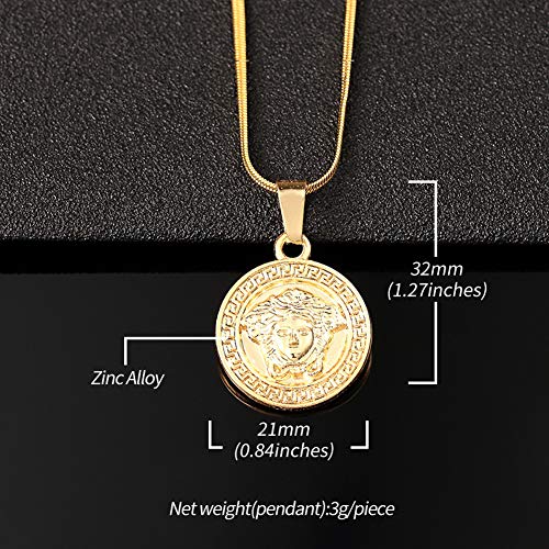 Collar con colgante de clavícula Hip-Hop, cabeza de belleza, hipster, punk, calle, para hombres y mujeres, joyería de regalo (oro), collar