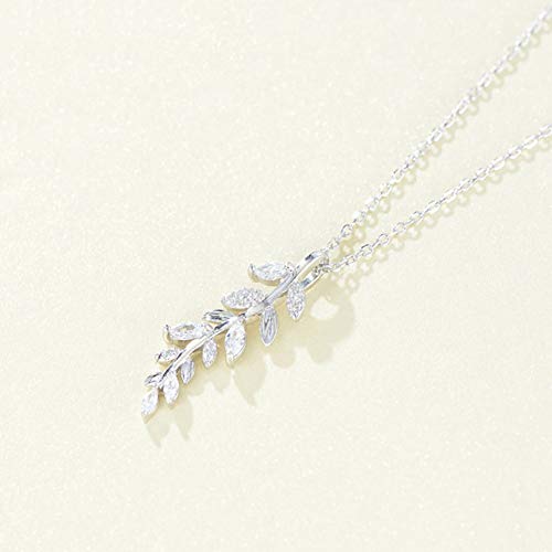 Collar de Mujer Collar de Hojas Collar de clavícula Anti-alérgica Plata de Ley 925 Regalo de San Valentín