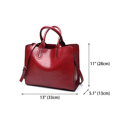 DEERWORD Para mujer Carteras de mano Bolsos bandolera Bolsos bolera Bolsos maletín Cuero Burdeos