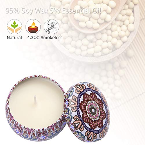 duoledaeu Velas Perfumadas Natural Velas Aromaticas, Cera de Soja Natural, Velas de Aromaterapia para Yoga, baño, día de San Valentín,4 Piezas
