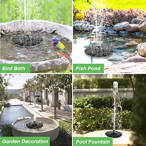 E-More Solar Fuente Bomba 1.4W Fuente Solar Jardín Solar Panel Flotador Fuente, Bomba Estanque Solar con 4 boquillas Ideal para Pequeño Estanque, Piscina Estanque, Fish Tank, Decoración del Jardín