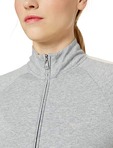 Emporio Armani Women Visibilidad Sparkle Logotipo Chaqueta con Cremallera Completa, Gris Gris XS - Tamaño 6