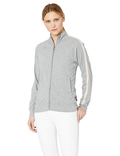 Emporio Armani Women Visibilidad Sparkle Logotipo Chaqueta con Cremallera Completa, Gris Gris XS - Tamaño 6