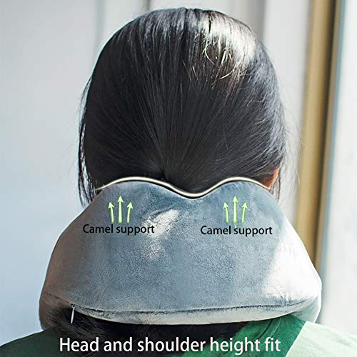 Espuma de la memoria del espacio lenta recuperación almohada en forma de U puede acomodar cuello de la almohadilla nueva almohadilla del recorrido aviones portátil y cómoda almohada en forma de U,Gris