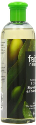 Faith in Nature Gel de Baño Natural de Algas Marinas y Cítricos, Detoxificante, Vegano y No Testado en Animales, sin Parabenos ni SLS, 400 ml