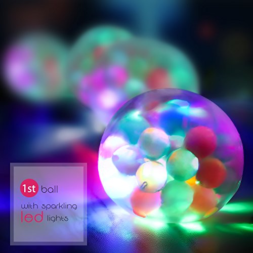 Fansteck Bola Antiestrés [4 Pack], Stress Ball de Diferentes diseño, Pelotas Antiestres, Squishy Ball Alivia estrés para niños y Adultos, fortalece Manos y Dedos.