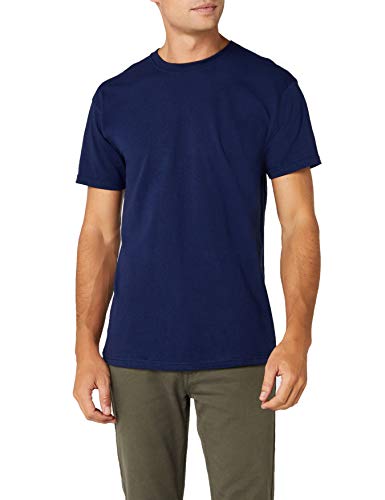 Fruit of the Loom Premium Tee Single, Camiseta manga corta para Hombre, Azul (Navy), Medium
