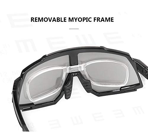 Gafas De Ciclismo con Cambio De Color, Gafas De Sol De Montura Completa, Protección UV 400, Montura TR90, Gafas De Esquí para Montar, para Deportes Al Aire Libre, Ciclismo, Correr,E