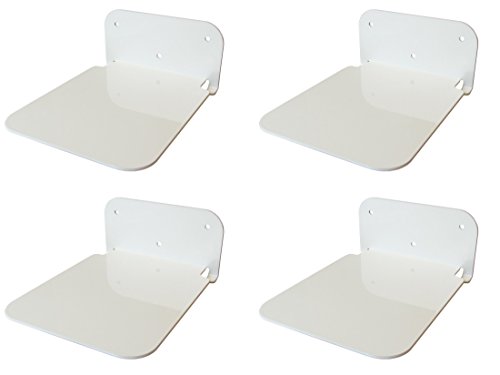 Galleksa Estantería Metálica Invisible Oculta Flotante de Almacenamiento de Pared para Casa Decoración de Habitación Creativa Presentación Libro (4 estantes, Blanco)