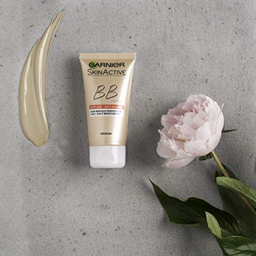 Garnier Skin Active - BB Cream, Crema Hidratante Anti Edad Todo en 1, Pieles Maduras, Tono Medio, 50 ml