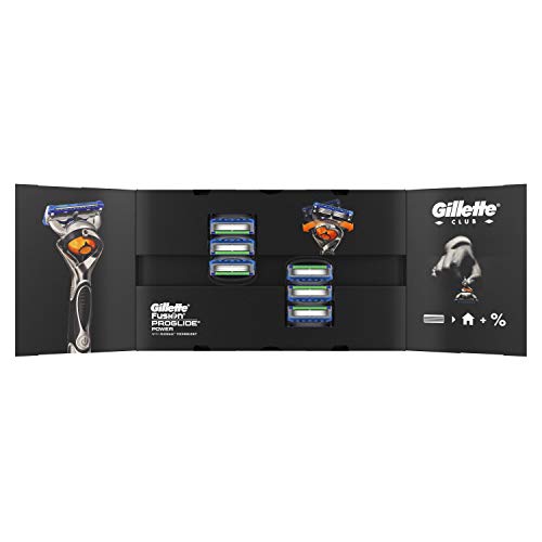 Gillette Fusion5 ProGlide Power - Recambio de Maquinilla de afeitar, apto para El Buzón de Correos, paquete de 8