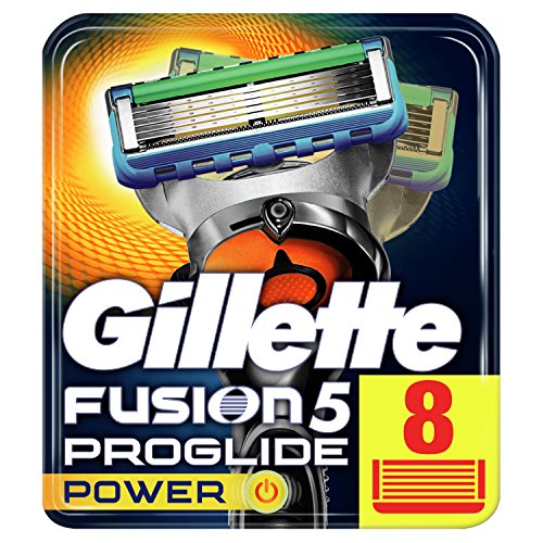 Gillette Fusion5 ProGlide Power - Recambio de Maquinilla de afeitar, apto para El Buzón de Correos, paquete de 8