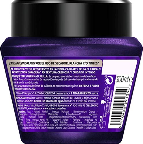 Gliss - 2 Champús 400 ml + Mascarilla Fiber Therapy - Schwarzkopf