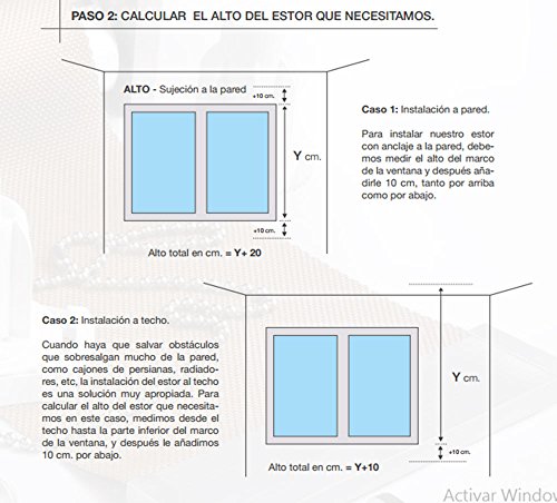 HappyStor Vichy Estor Enrollable Estampado Digital Fantasia Tejido Traslúcido Turquesa Medida Total Estor:85x250 (**Solo Ancho Tela:81-82cm.**)
