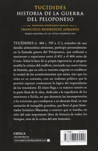 Historia de la guerra del Peloponeso: Traducción, introducción y notas de Francisco Rodríguez Adrados (Serie Mayor)