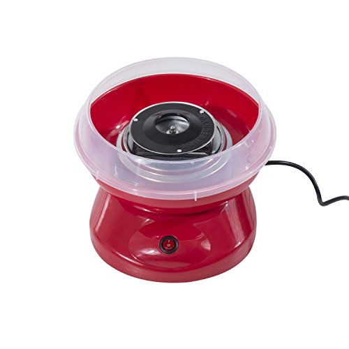 HOMCOM Máquina para Nubes de Algodón de Azucar Acero Inox. y Aluminio 450W 27x26x18cm (Rojo)