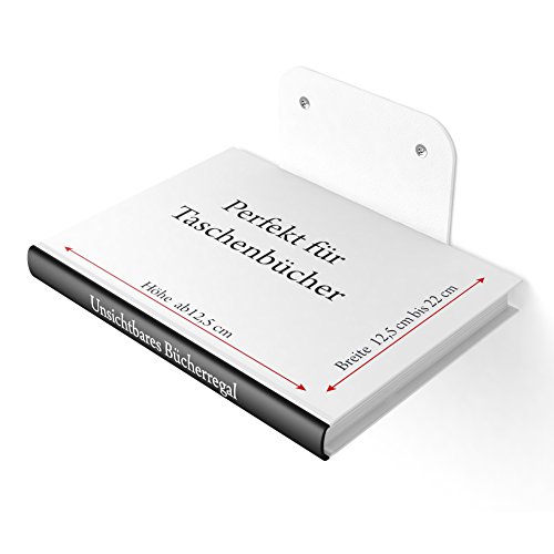 home3000 - Estantería invisible para libros, juego de 6 estanterías en forma de L, también para libros de bolsillo