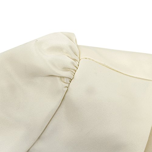 IEFIEL Bolero Plateado de Boda Fiesta Niña Chaqueta de Vestido Princesa Cardigan Satén Mangas Largas con Flor para Bebé Niña (9 Meses-10 Años) Beige 3-4 Años