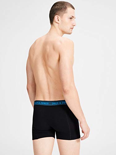 Jack & Jones Jacwaistband Trunks 3 Pack Noos Bóxer, Gris (Asphalt Detail:hawaian Ocean & Fiery Red), Small (Pack de 3) para Hombre