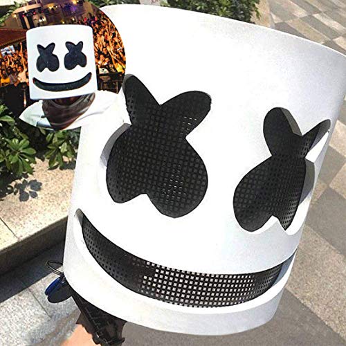 Jestool DJ Máscara, DJ Disfraz Máscara Halloween Disfraz Cabeza Llena Casco Cosplay Traje Bar Festival Música Props Novedad para Niños y Adultos, EVA Resina